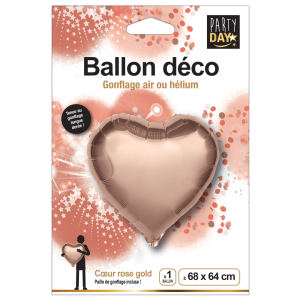 BALLON CŒUR ROSE GOLD