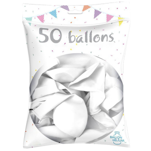Ballons couleurs biodégradables x 50 Blancs