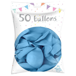 Ballons couleurs biodégradables x 50 Bleus ciel