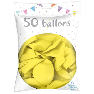 Ballons couleurs biodégradables x 50 Jaunes
