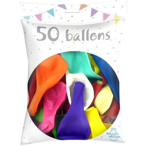 Ballons couleurs biodégradables x 50 Multicolore