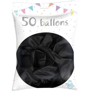 Ballons couleurs biodégradables x 50 Noirs