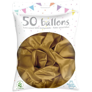 Ballons couleurs métallisés biodégradables x 50 Or