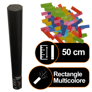 Canon à confettis Manuel 50 cm Rectangles Multicolores