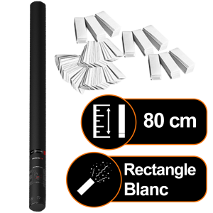 Canon à confettis manuel 80 cm Rectangles Blancs