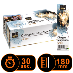Boite de 50 sachets de cierges magique 18cm
