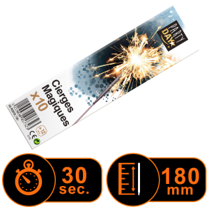 Sachet de 10 cierges magique 18cm