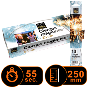 Boite de 36 sachets de cierges magique 25cm