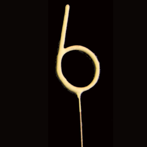 Cierge magique en forme de chiffre 6