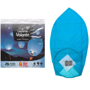 Lanterne Volante biodégradable Bleue