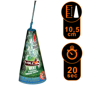 Volcan PM Rouge et Vert changement Crépitant argent