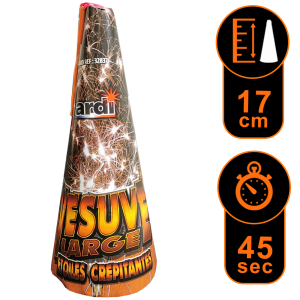 Volcan Vésuve Large crépitant argent