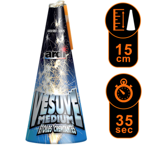 Volcan Vésuve Médium crépitant argent